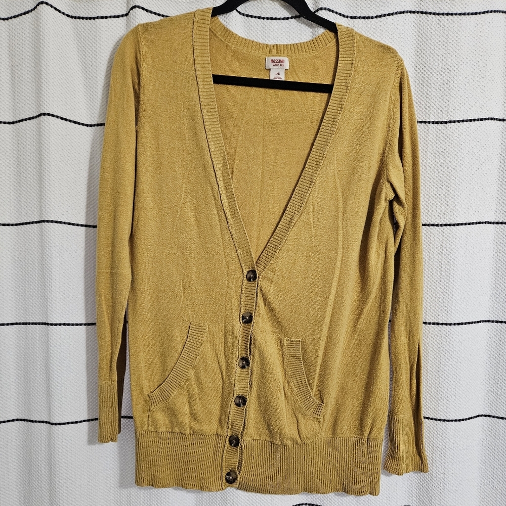 Mossimo Supply Co. Mustard Cardigan Sweater